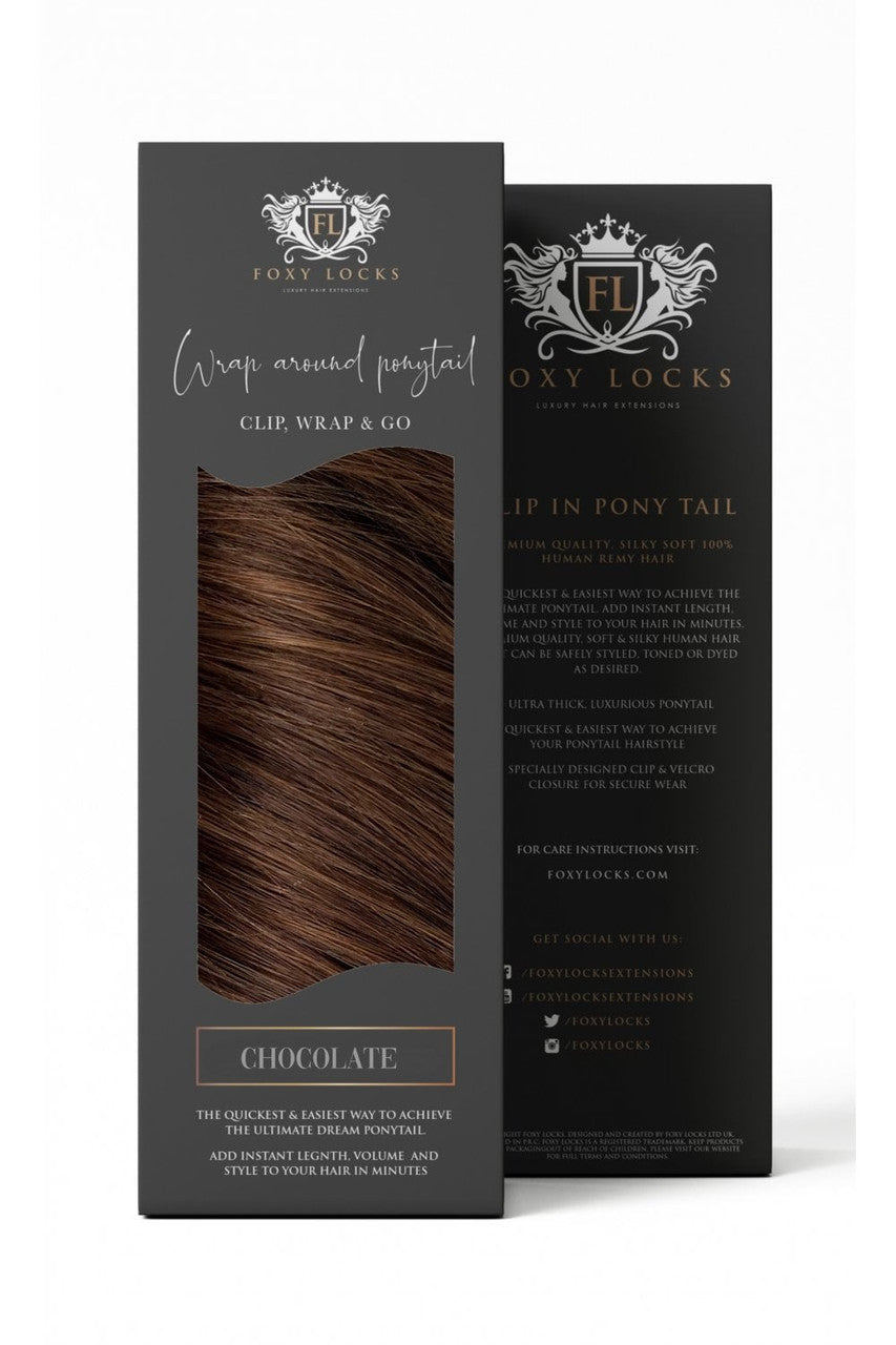 Chocolate - Wrap Ponytail Clip In Hair Extensions 12 / 16 / 22 Inch