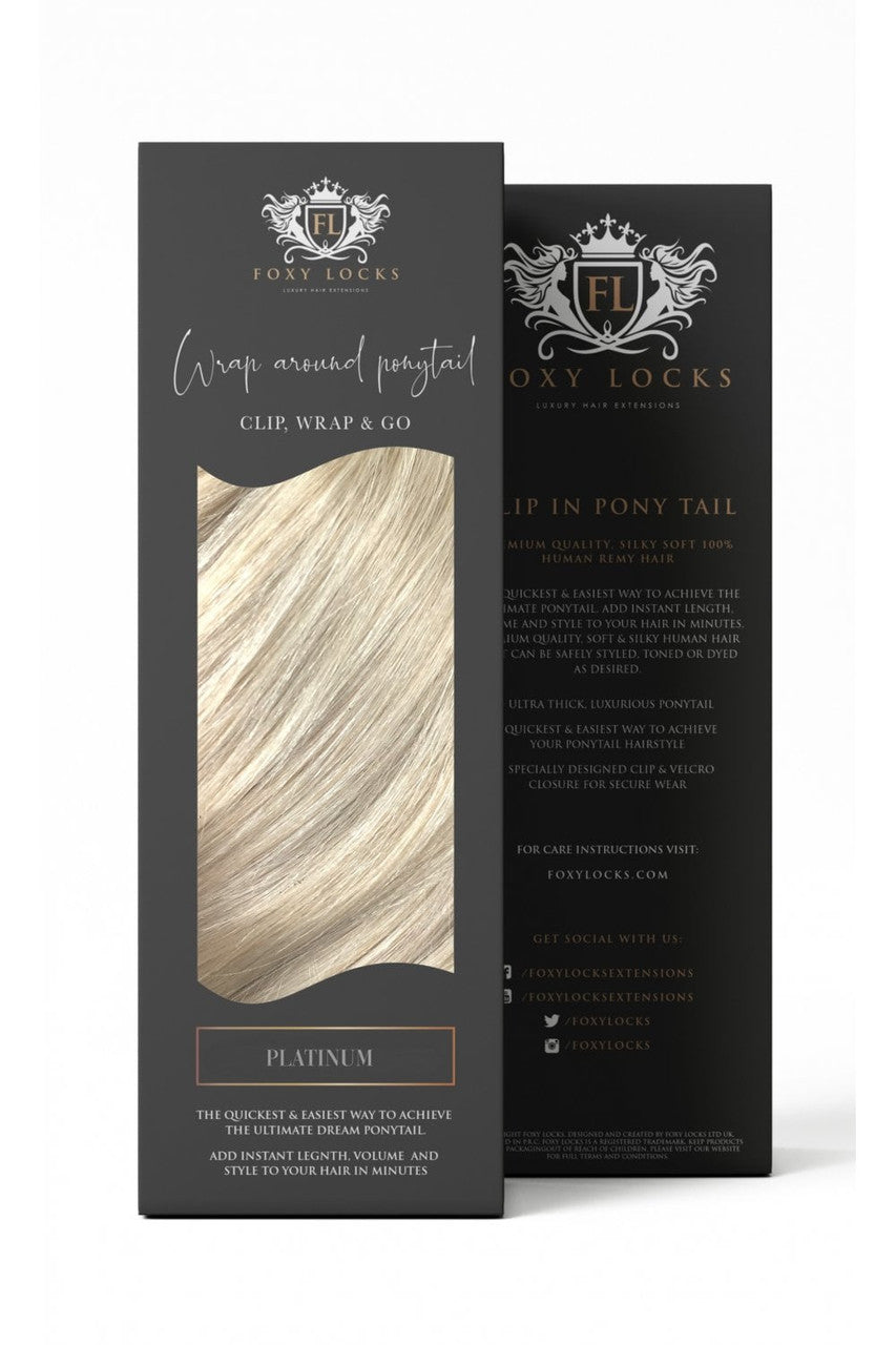 Platinum Blonde - Wrap Ponytail Clip In Hair Extensions 12 / 16 / 22 Inch