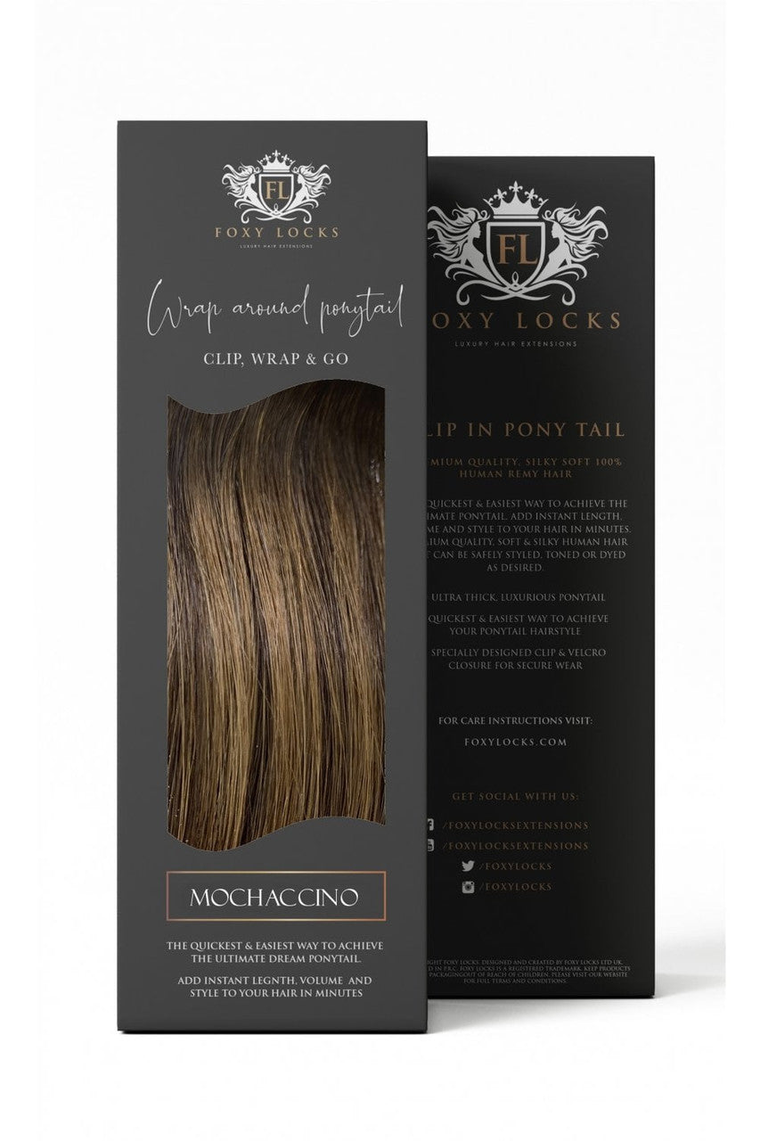 Mochaccino - Wrap Ponytail Clip In Hair Extensions 12 / 16 / 22 Inch