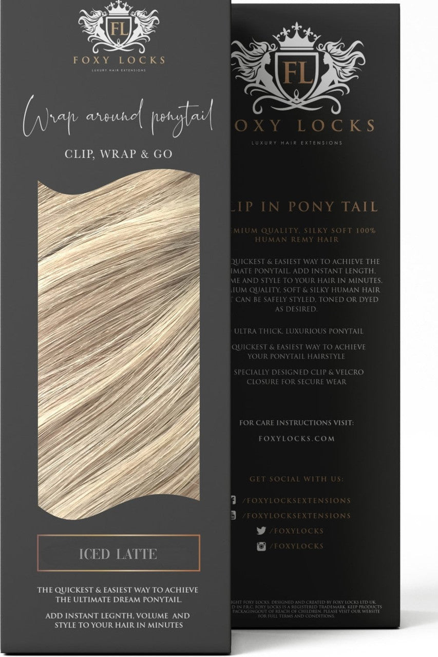 Iced Latte - Wrap Ponytail Clip In Hair Extensions 12 / 16 / 22 Inch
