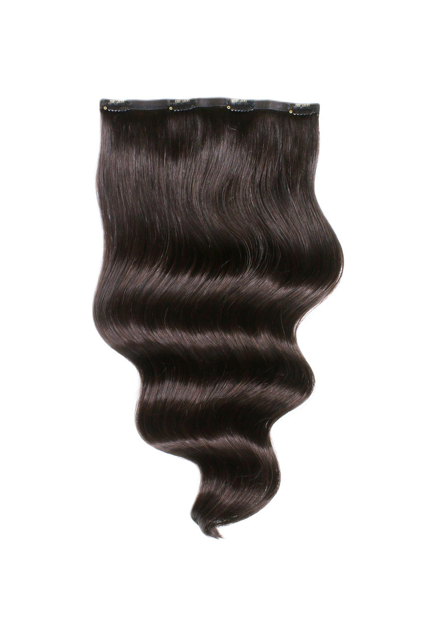 Brown Black - One Weft Volumizer Seamless Clip In Remy Human Hair Extensions | Foxy Locks