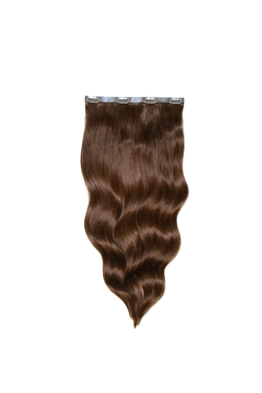 Chocolate - One Weft Volumizer Seamless Clip In Remy Human Hair Extensions | Foxy Locks