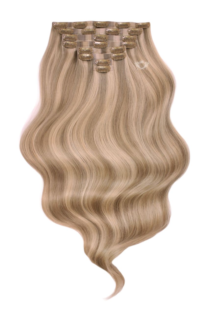 Cappuccino - Invisible 20" Deluxe Clip In Remy Human Hair Extensions 200g