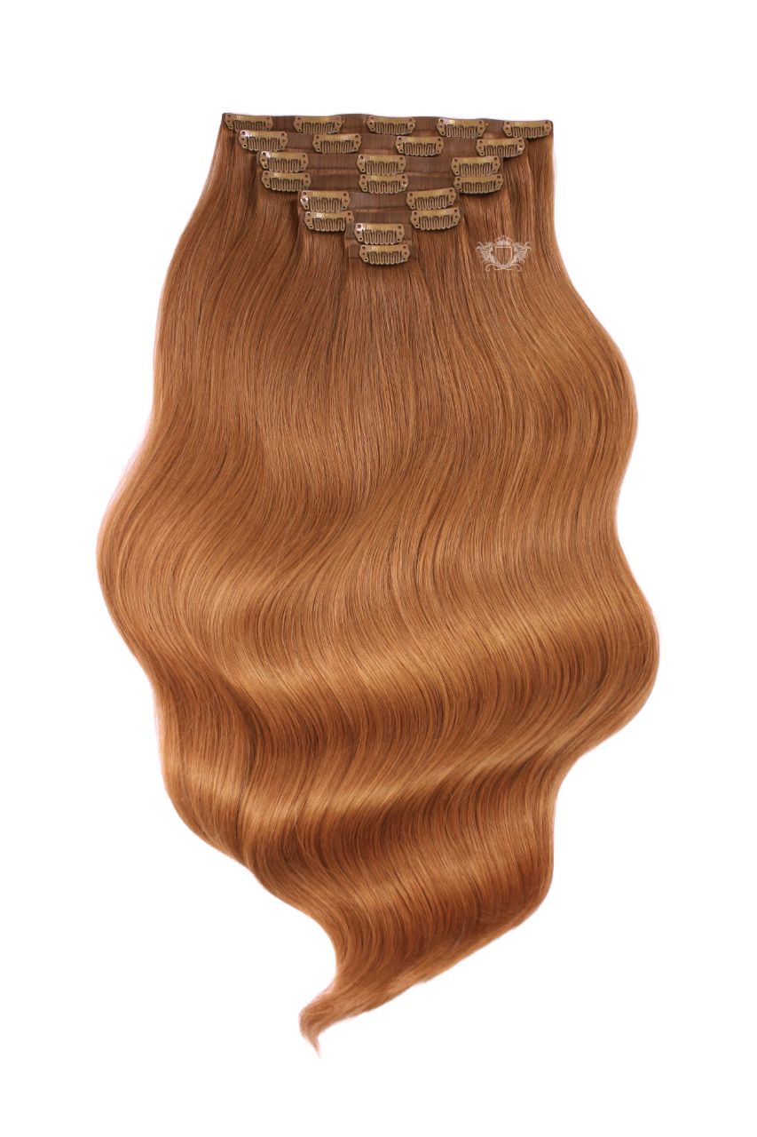 Cinnamon Ginger - Invisible 20" Deluxe Clip In Remy Human Hair Extensions 200g