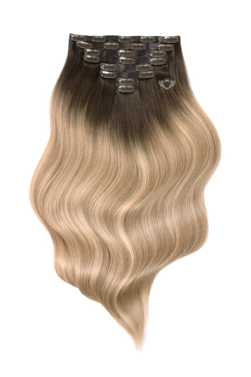 Coffee Caramel - Invisible 20" Deluxe Clip In Remy Human Hair Extensions 200g