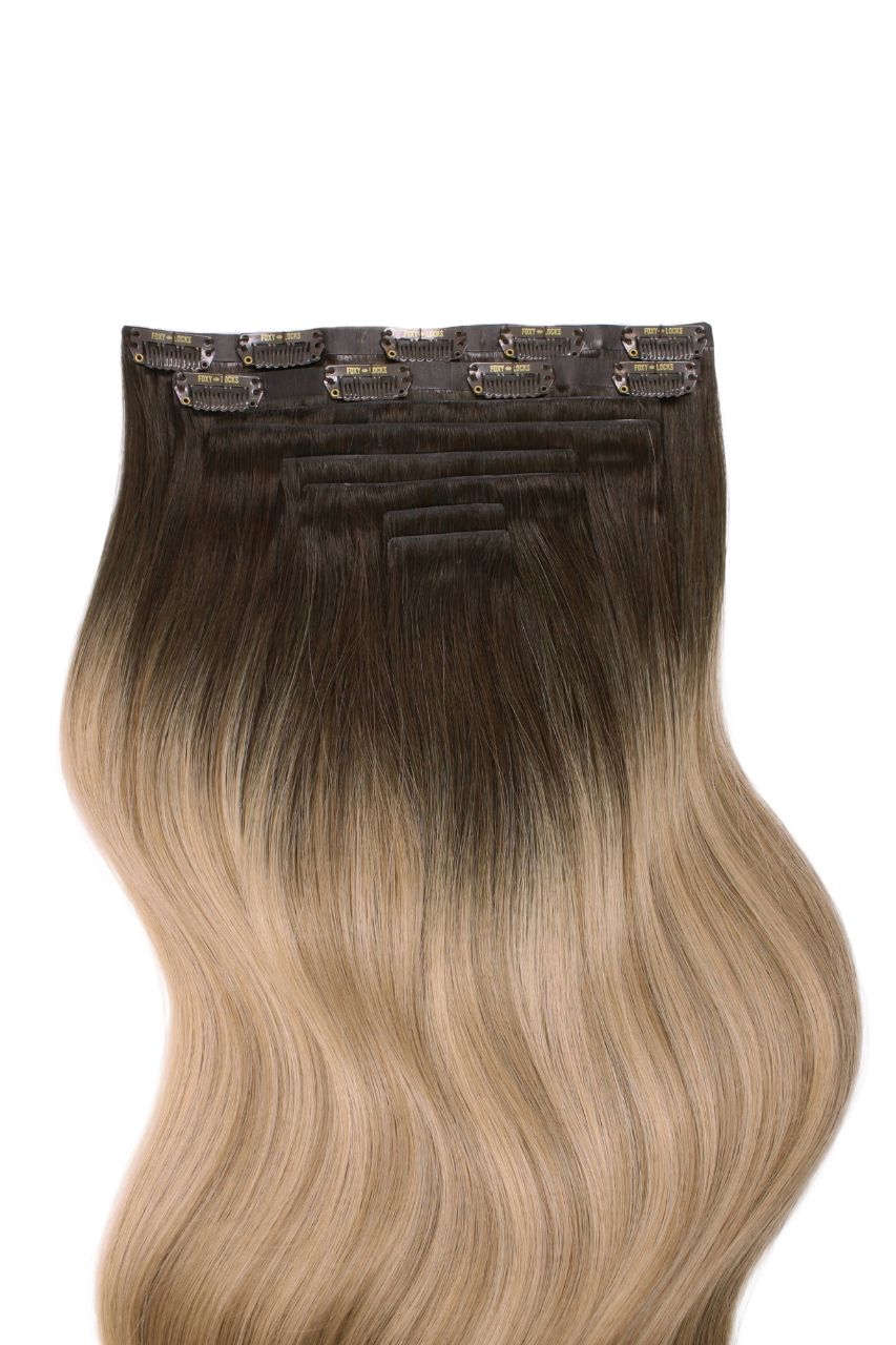 Coffee Caramel - Invisible 20" Deluxe Clip In Remy Human Hair Extensions 200g