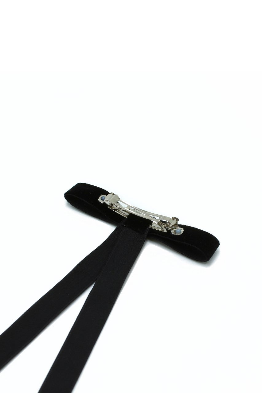 Black Velvet Skinny Hair Bow - Small