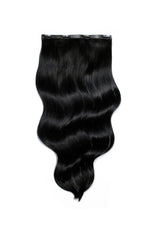 Jet Black - One Weft Volumizer Seamless Clip In Remy Human Hair Extensions | Foxy Locks