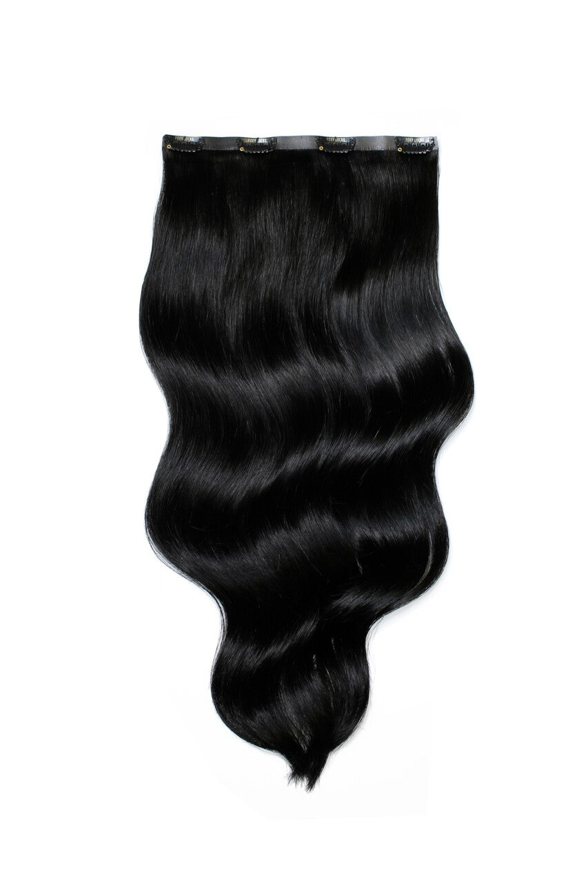 Jet Black - One Weft Volumizer Seamless Clip In Remy Human Hair Extensions | Foxy Locks