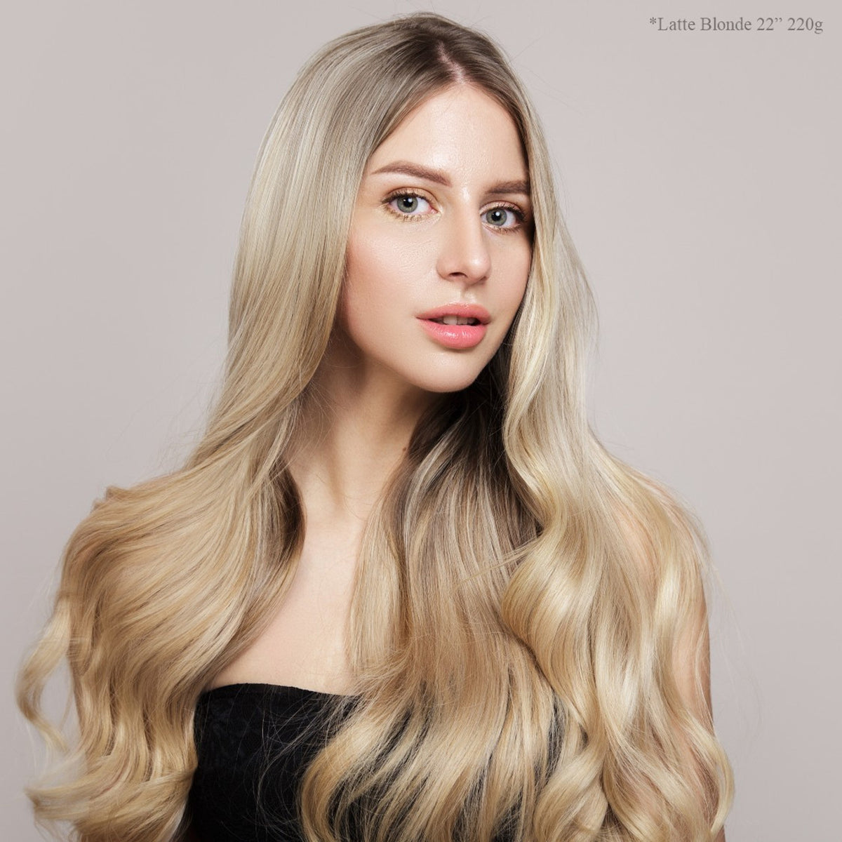 Latte Blonde - Double Wefted Lace Full Head Clip in Human Hair Extensions