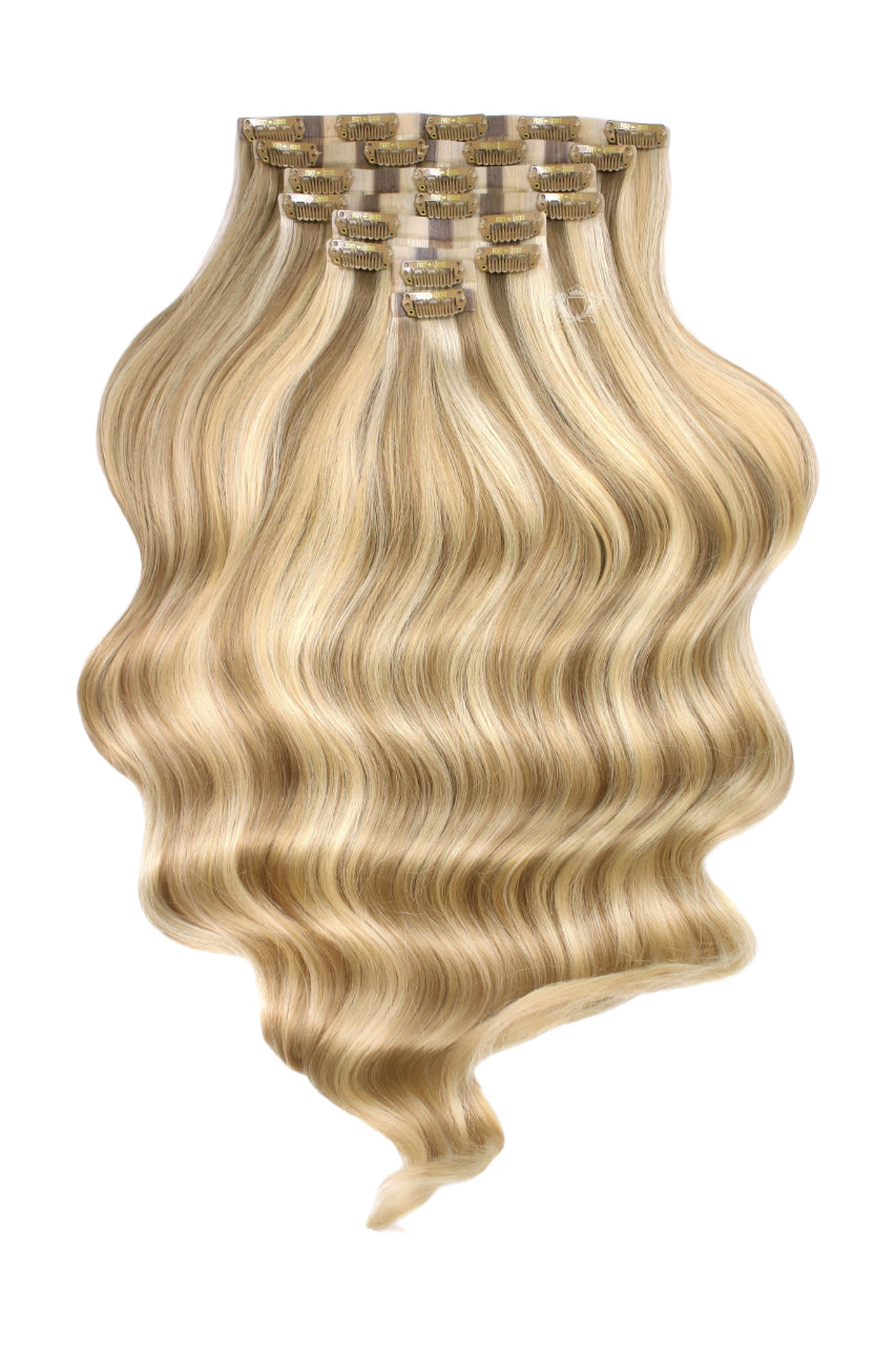 Latte Blonde - Invisible 20" Deluxe Clip In Remy Human Hair Extensions 200g