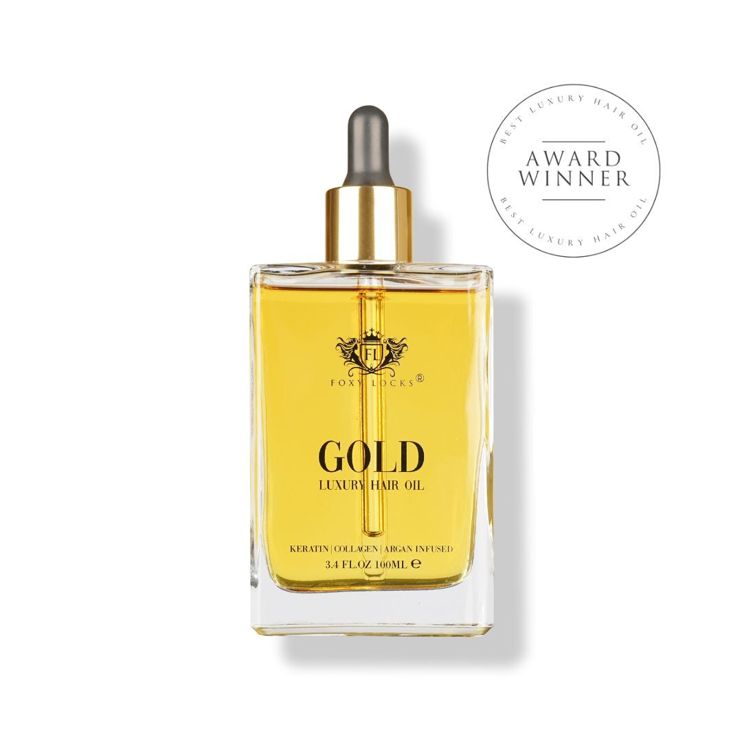 Foxy Locks Luxury GOLD Hair Oil - infused with Argan oil | Collagen | Keratin