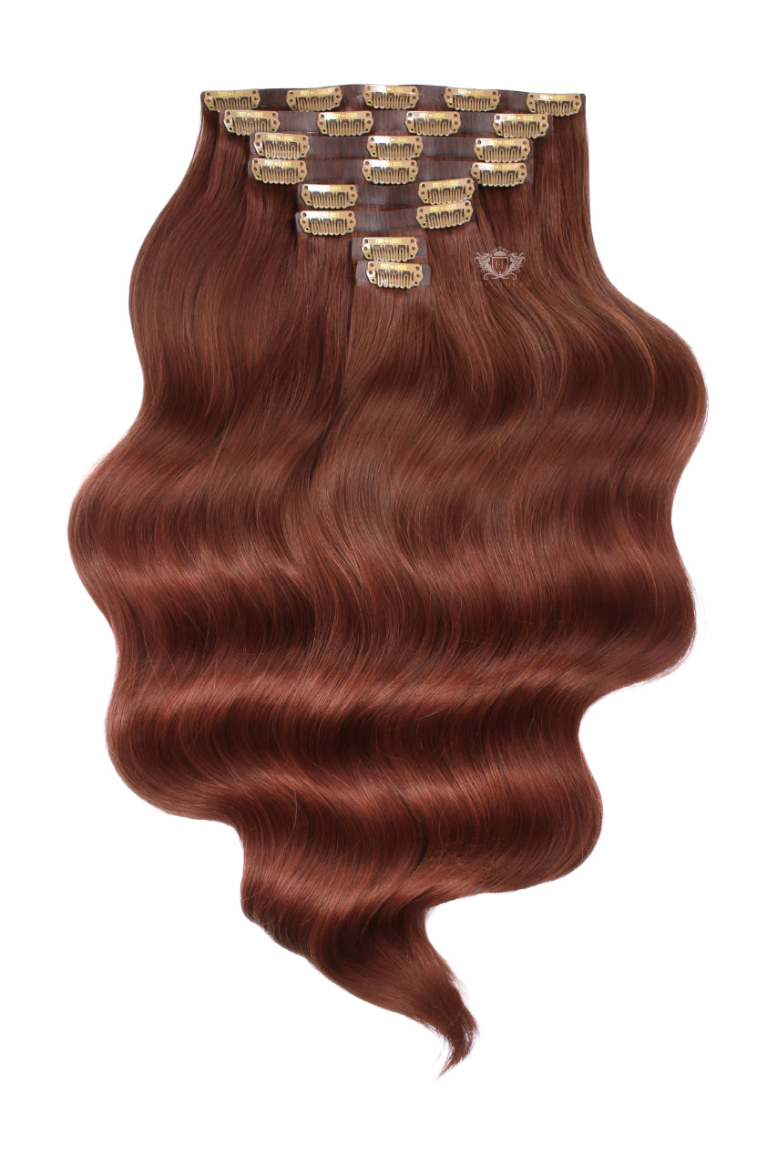 Mahogany - Invisible 20" Deluxe Clip In Remy Human Hair Extensions 200g