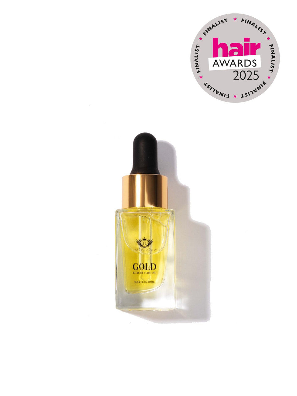 Foxy Locks Luxury GOLD Hair Oil 10ml Travel Size - infused with Argan oil | Collagen | Keratin