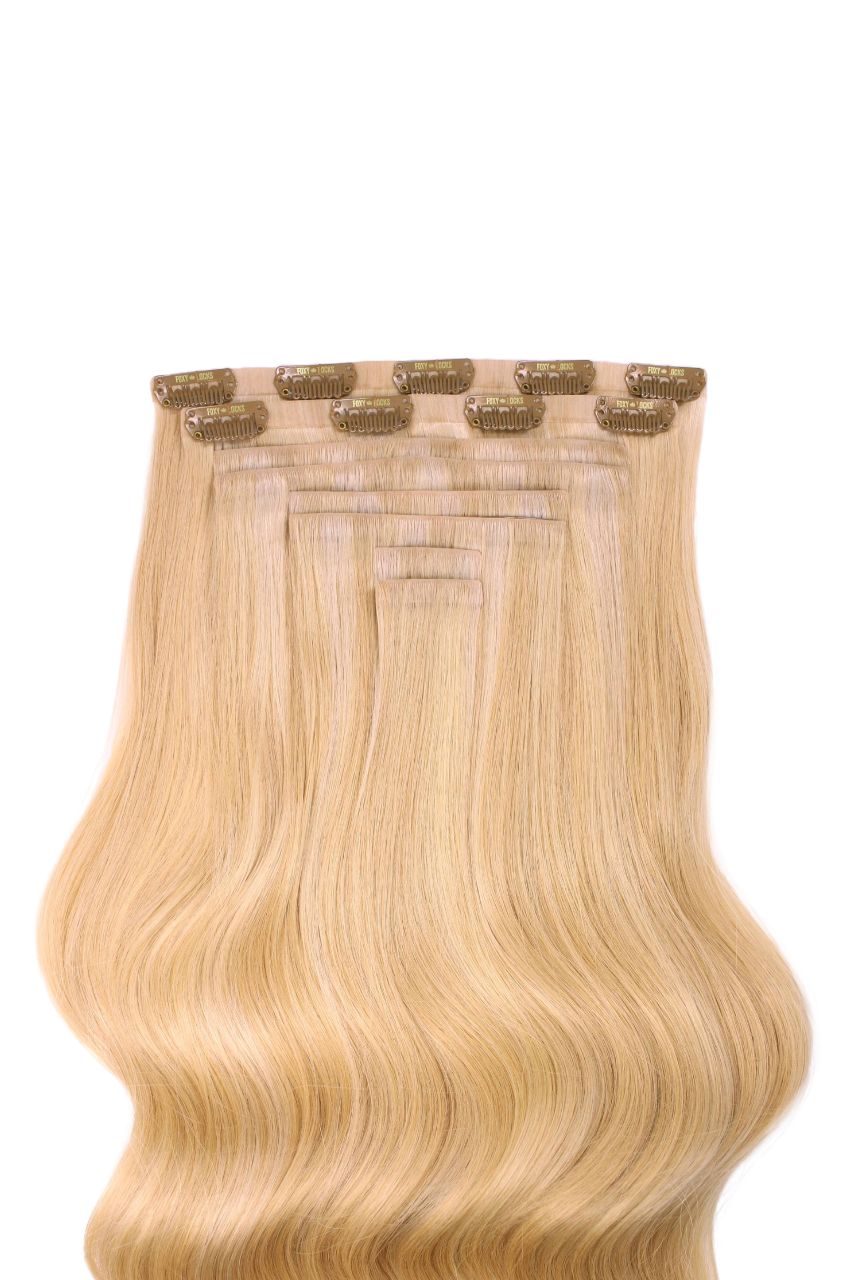 Sandy Blonde - Invisible 20" Deluxe Clip In Remy Human Hair Extensions 200g