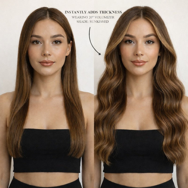 Coffee Caramel - One Weft Volumizer Seamless Clip In Remy Human Hair Extensions | Foxy Locks